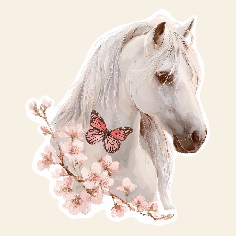 Cheval avec papillon