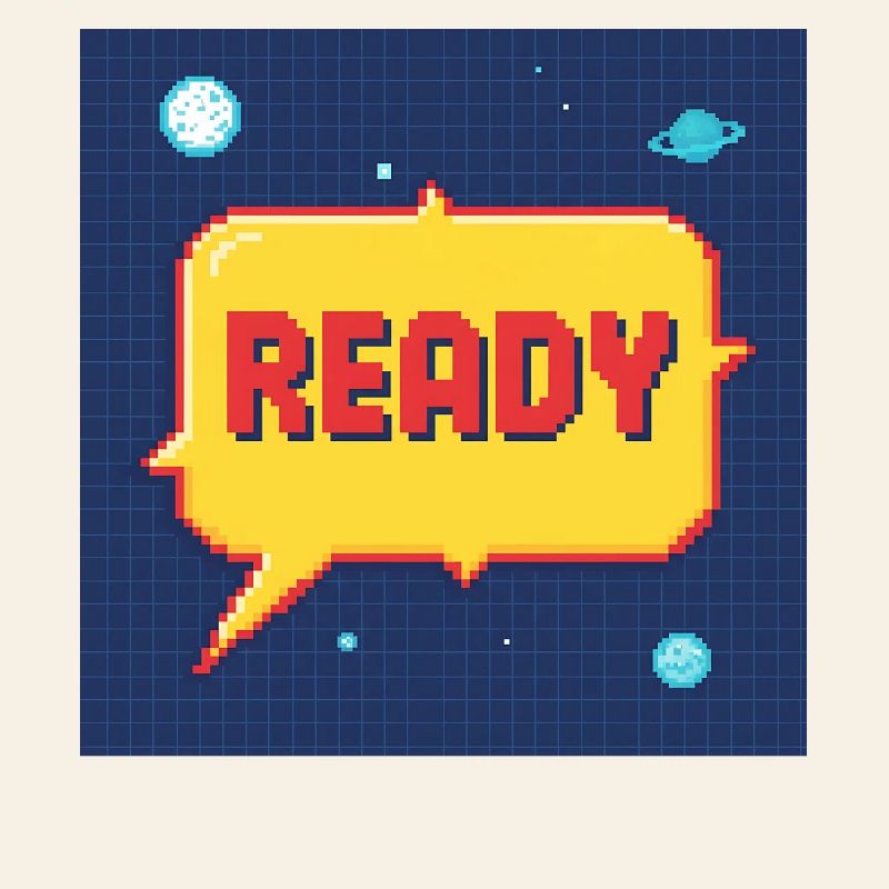 Bulle de dialogue Pixel prête dans l’espace