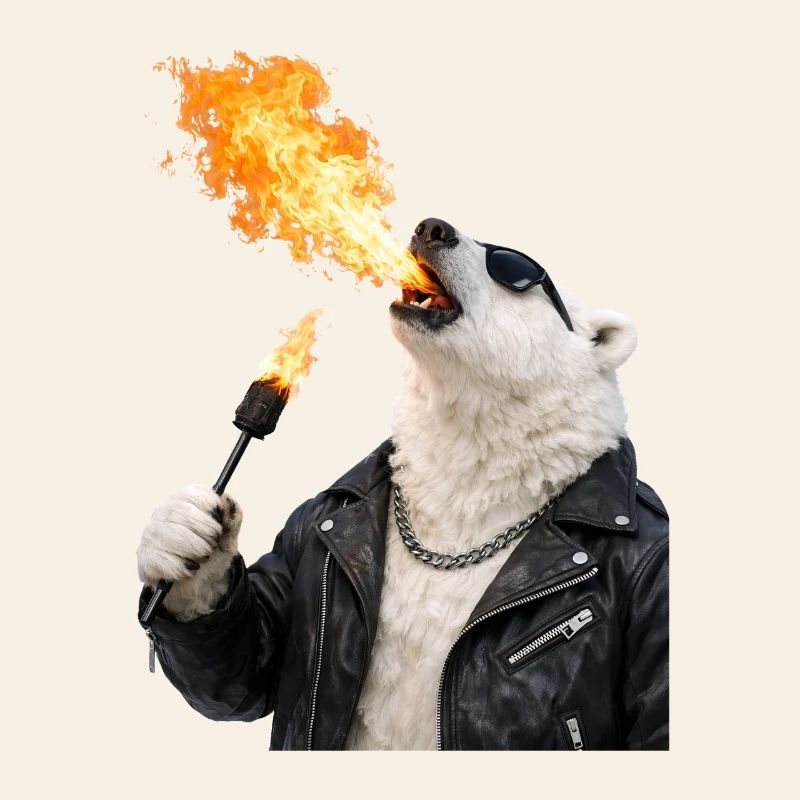 Polar Bear Fire Breath Leather Jacket