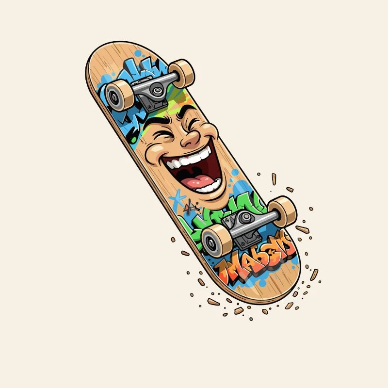 Laughing Skateboard Graffiti