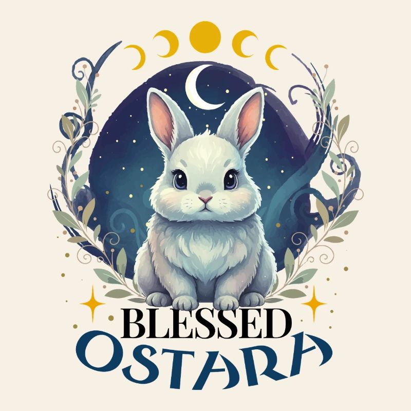 Happy Easter Ostara Rabbit Pagan