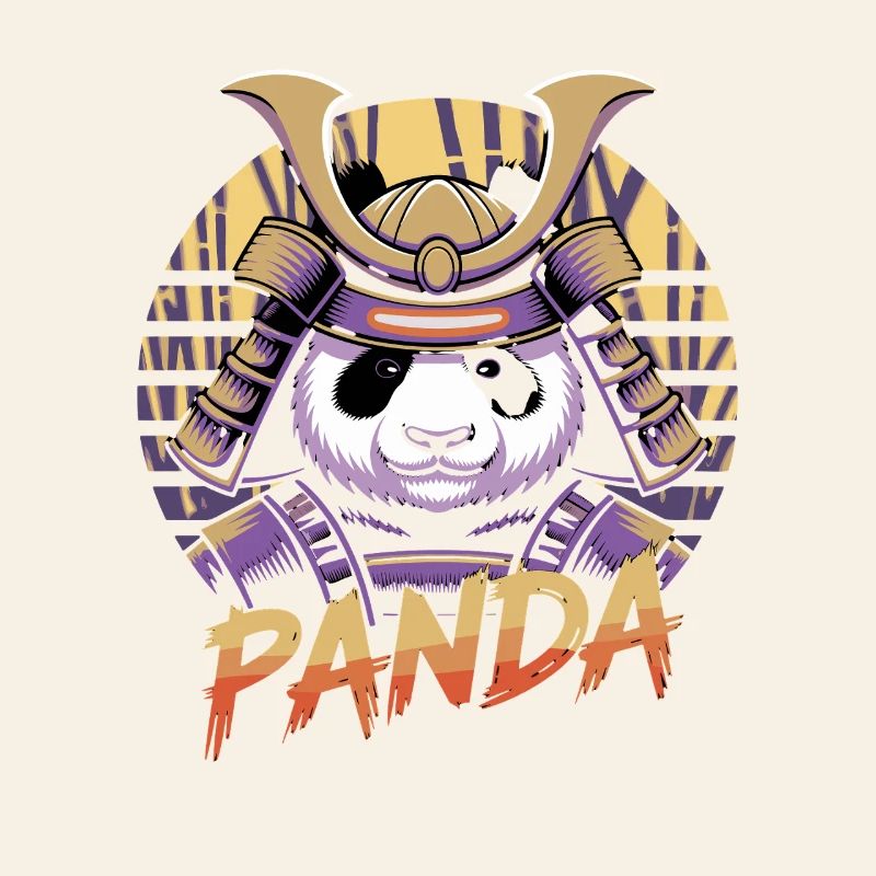 Kriegerischer Panda Samurai Illustration