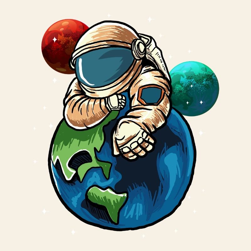 Astronaut hugging Earth