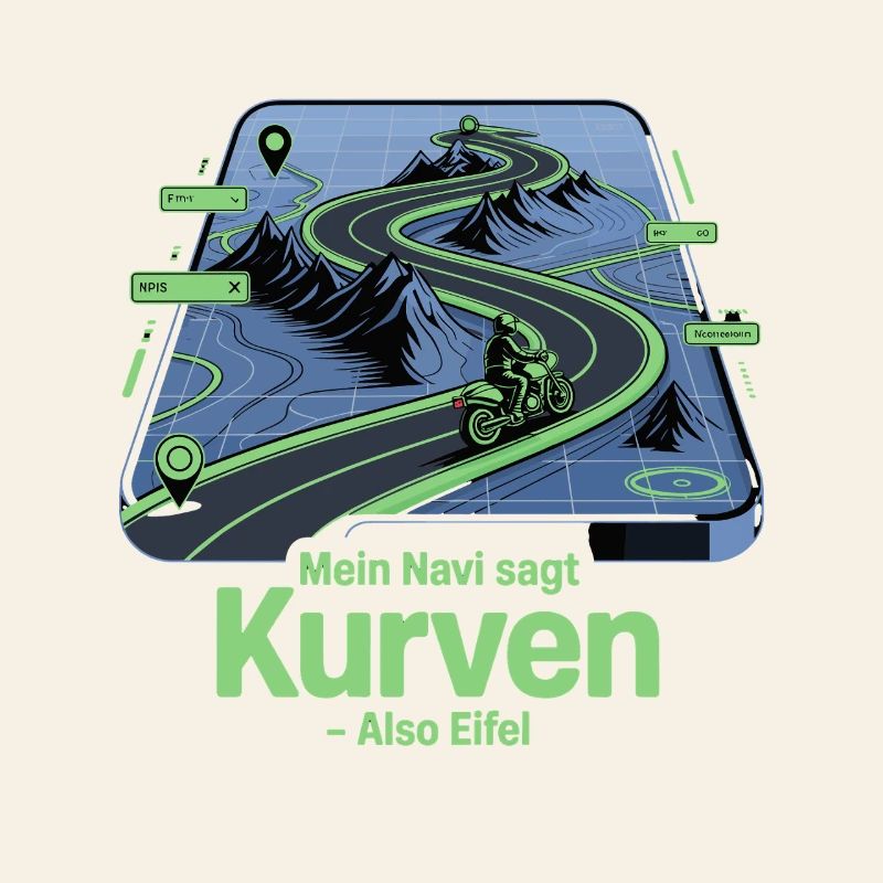 My navigation system says curves so Eifel motorcycle saying