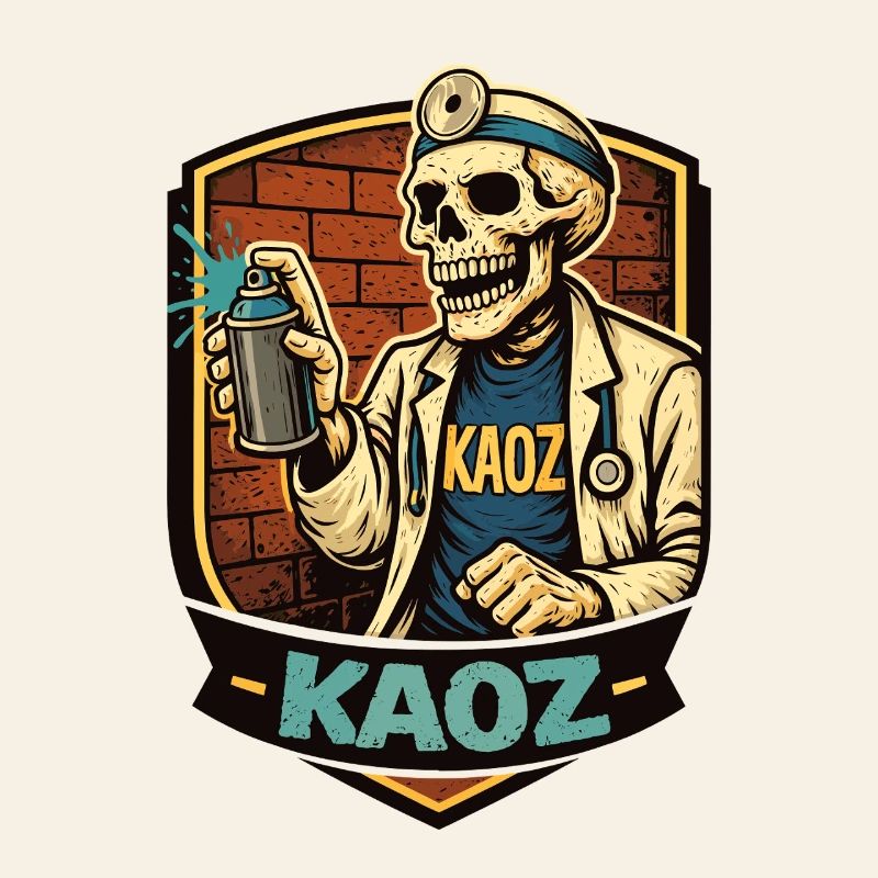 Skeleton Medic Graffiti Shield