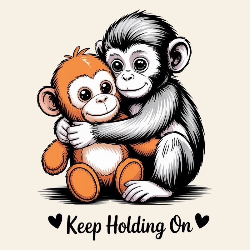 Keep Holding On Monkey Hug