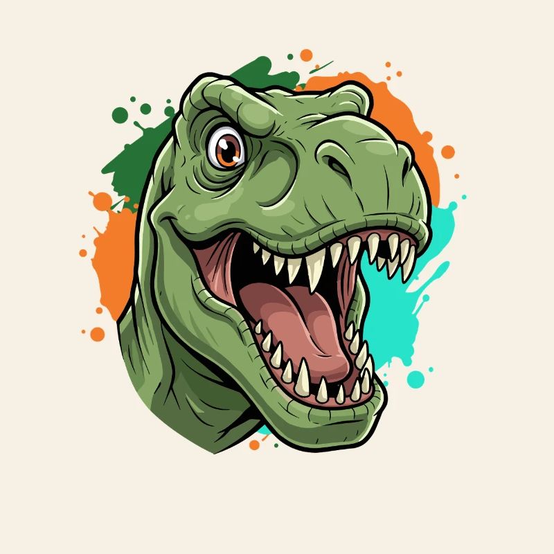 T-Rex Paint Splash Neon Print