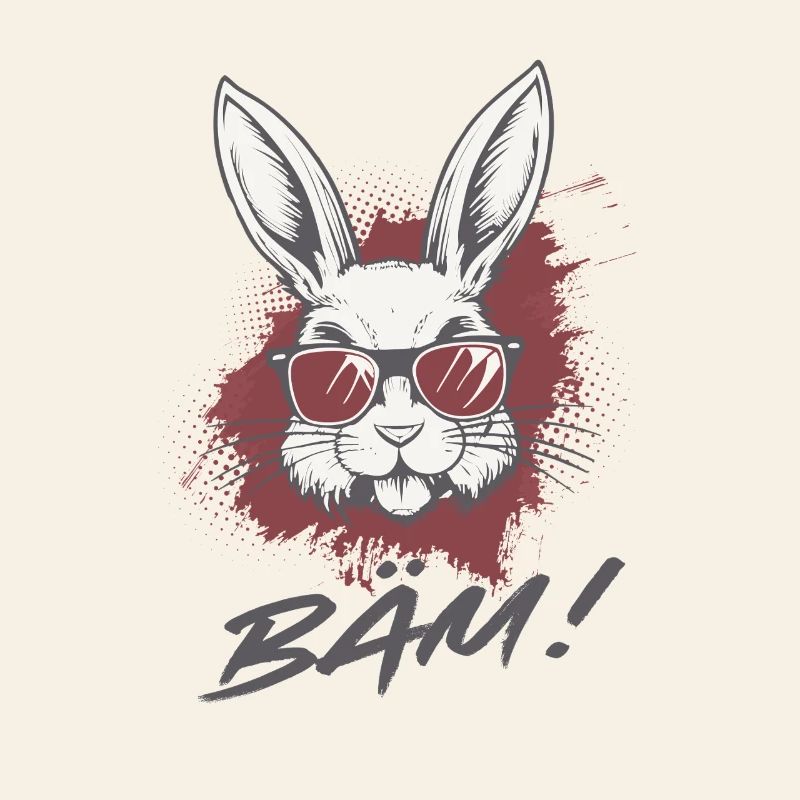Cooler Hase BÄM Lustiges Statement Design