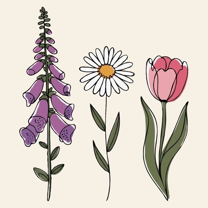 Foxglove Daisy Tulip III