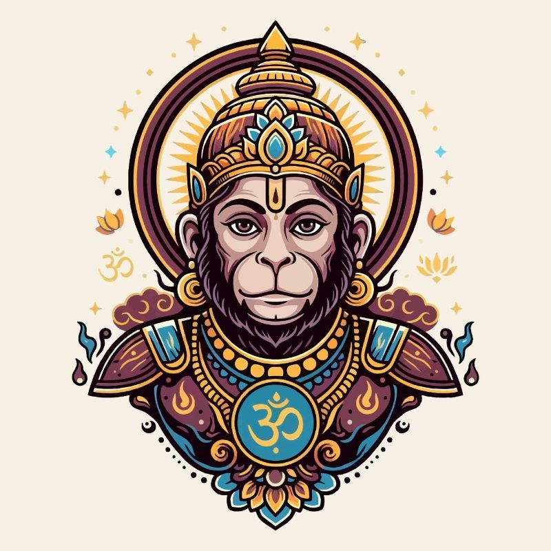 Monkey King with Om Symbol