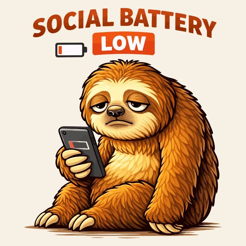 Sloth Social Battery Low