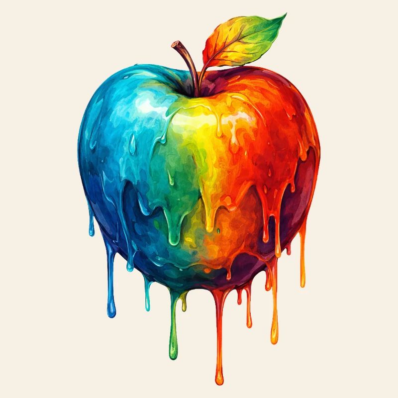 Apfel mit buntem Farbverlauf