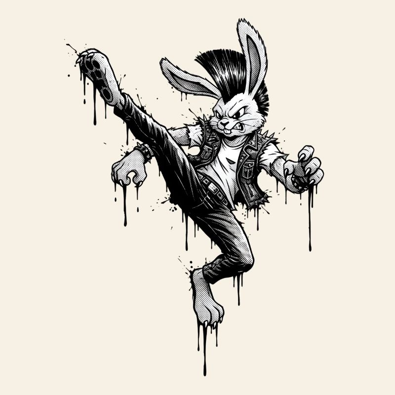 Heavy Metal Easter Bunny Rocker Easter Hardcore Bunny