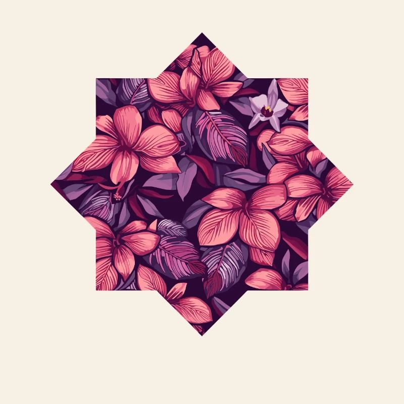Pink tropical floral pattern