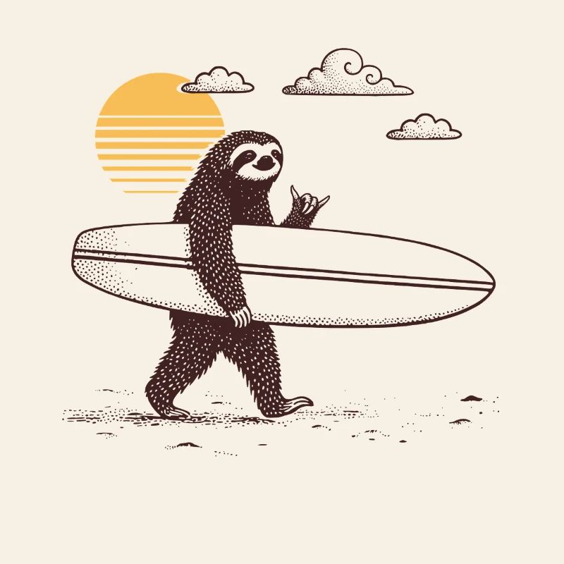 Chaka Surfer Sloth