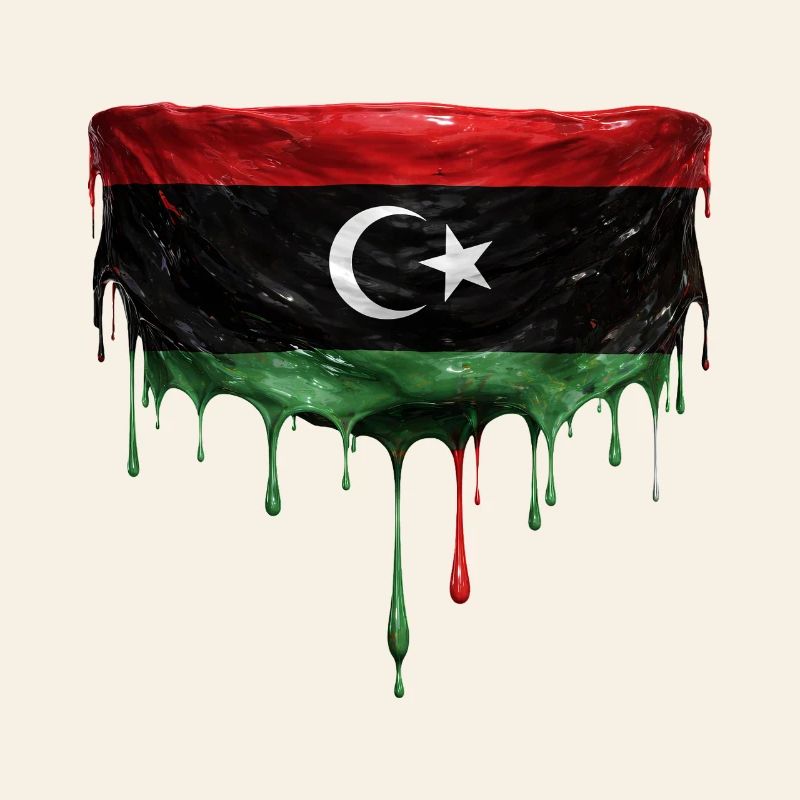 Libya Flag Drop Design