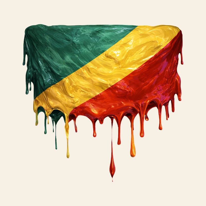 Art de la chute du drapeau de la République du Congo