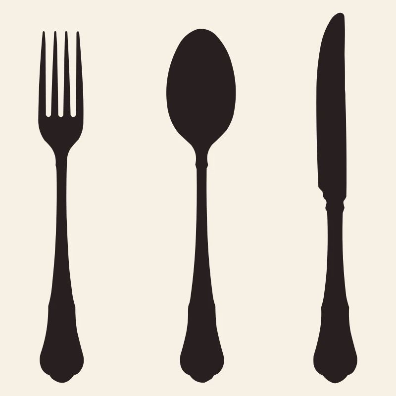 Silhouette minimaliste de couverts