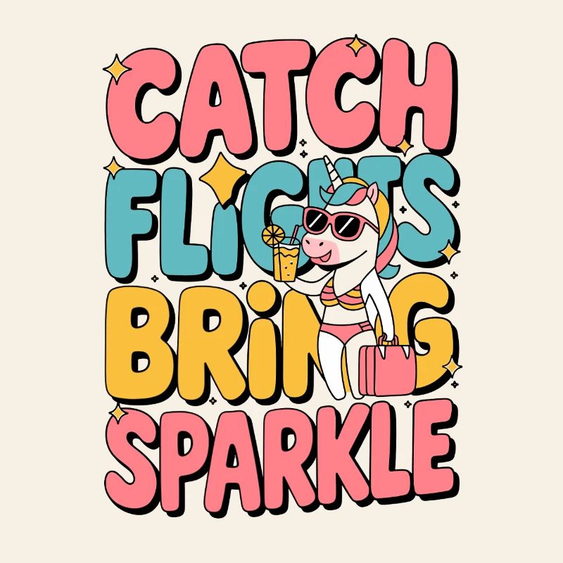 Catch Flights Bring Sparkle Unicorn Vacation Summer