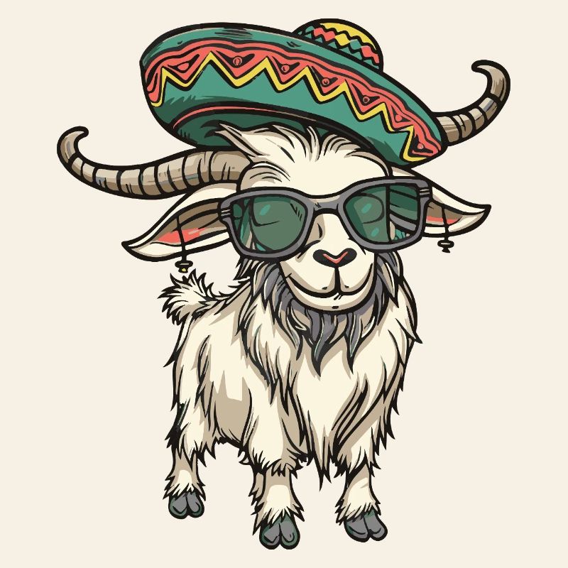 Mountain Goat Comic Funny Sombrero
