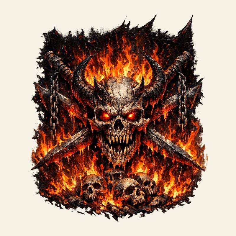 Couronne de Crâne de Feu de l’Enfer