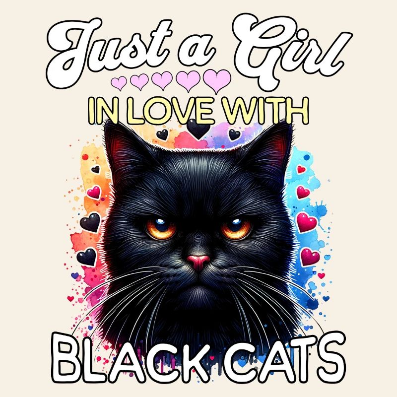 Schwarze Katze Mädchen
