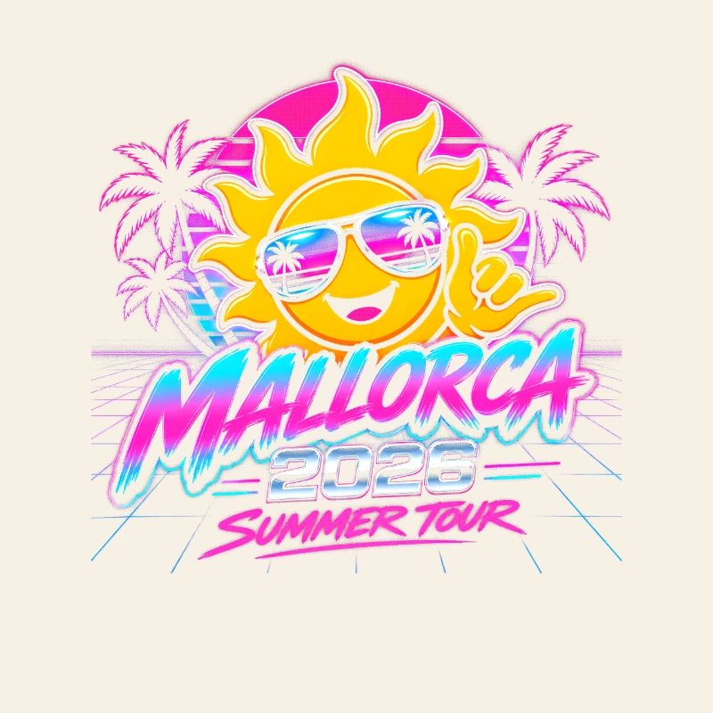 Mallorca Retro Neon Sonnenbild