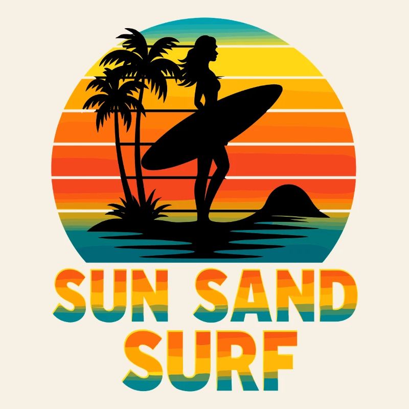 Sun Sand Surf Sunset Surfer Beach Vibes
