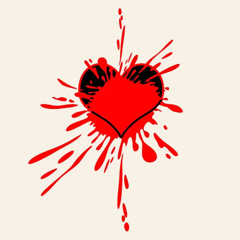 Rotes Herz-Splatterkunst