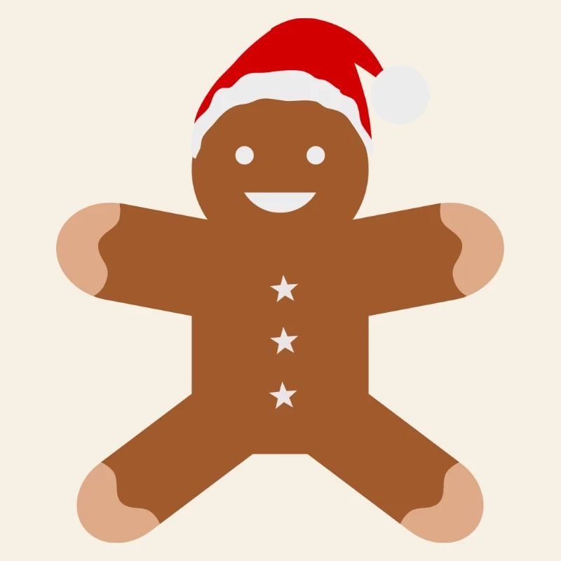 Lebkuchenmann mit Santa-Hut
