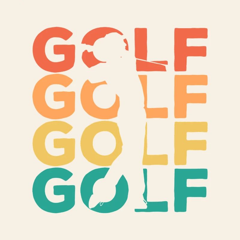 Rainbow Golf Swing Silhouette