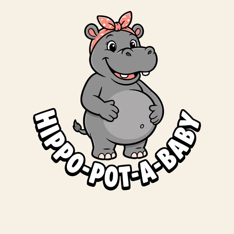 Schwangere Mutter Nilpferd-Topf-ein-Baby Nilpferd 