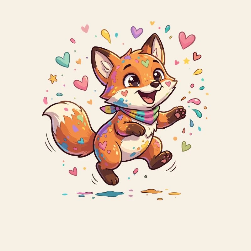 Adorable rainbow fox