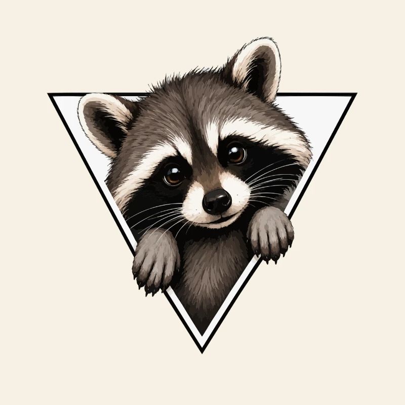 Raccoon in a triangle