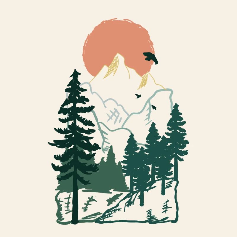 Nature Forest Mountain Tree Gift Idea