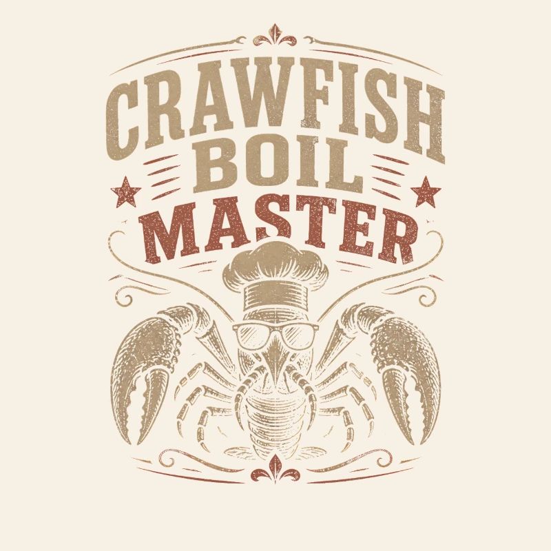 Crawfish Boil Master Funny Men Crawfish