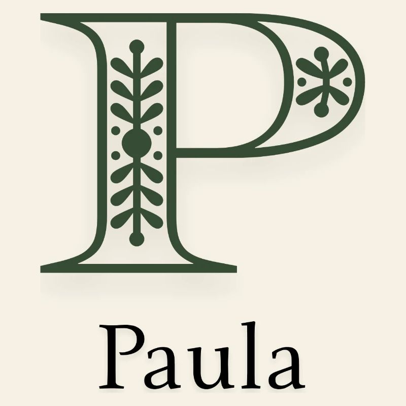 Monogramm P mit botanischem Ornament