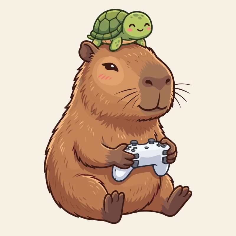 Duo de copains de jeu capybara