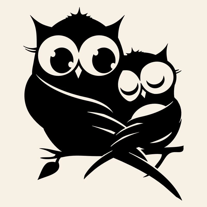 two owls on a branch