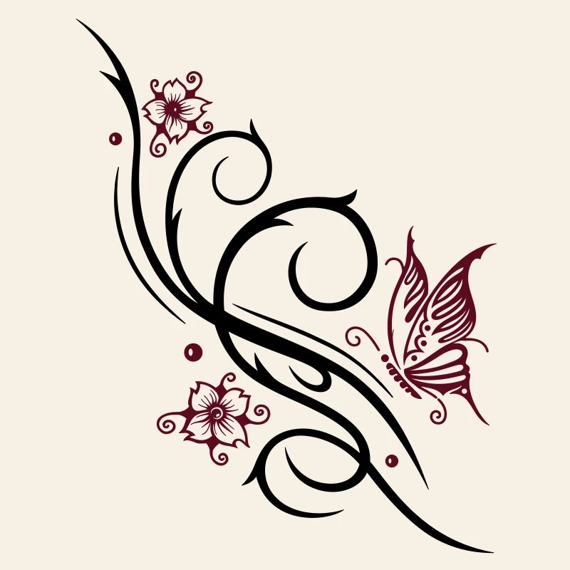 Cherry blossoms with butterfly