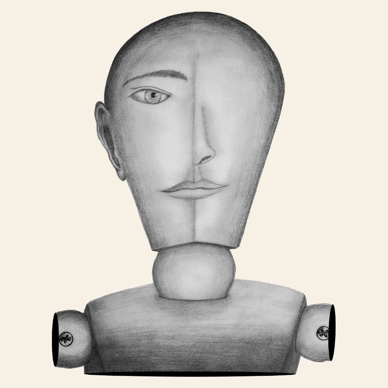 Drawing doll drawn