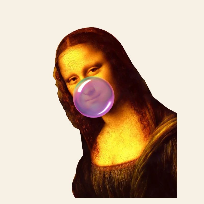 Mona Lisa Chewing gum Bubble