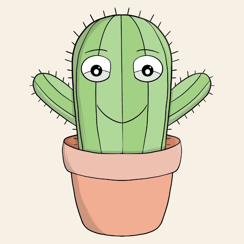 A cute smiling cactus