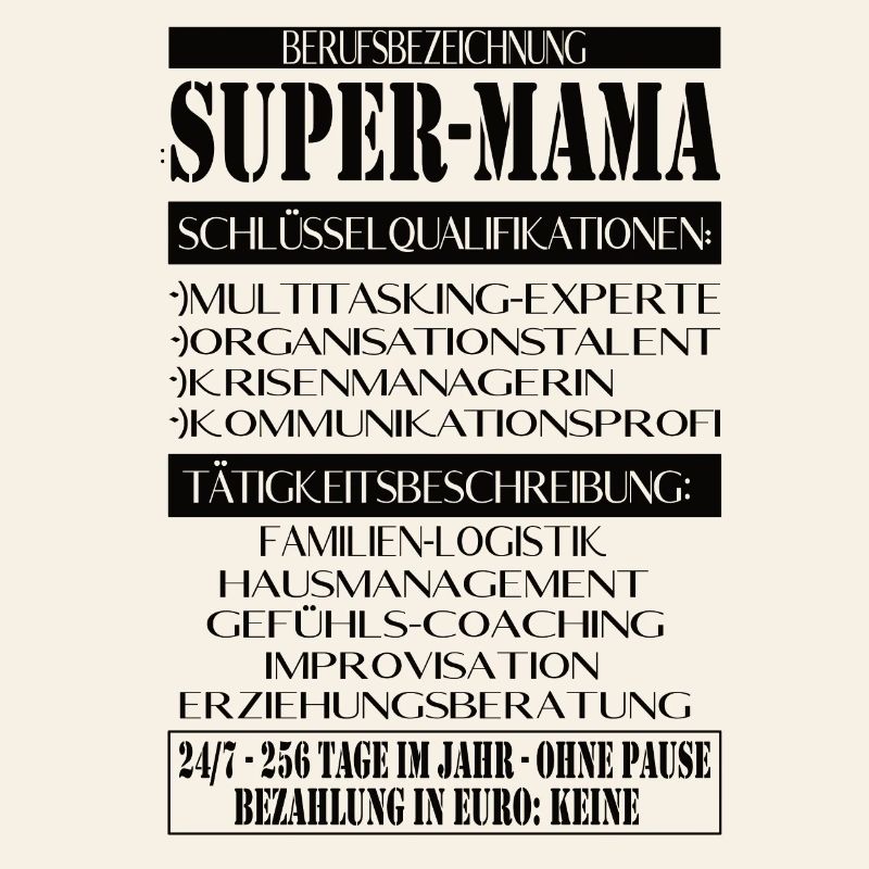 Super Mama – Description du poste avec humour