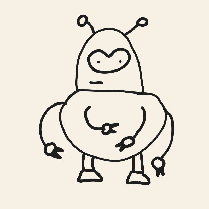 Dooddly Alien Robot Doodle