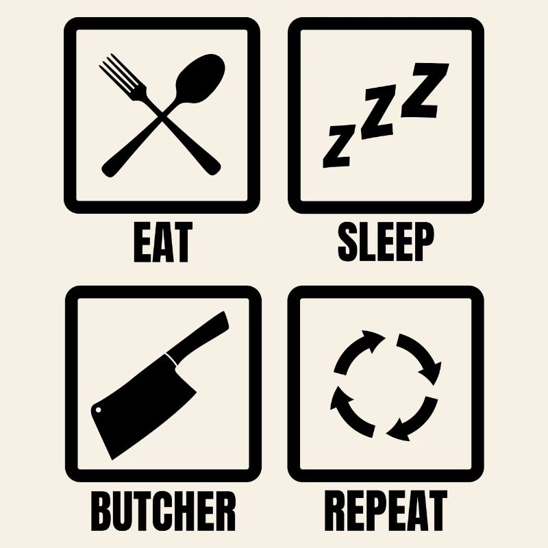 Routine quotidienne du boucher