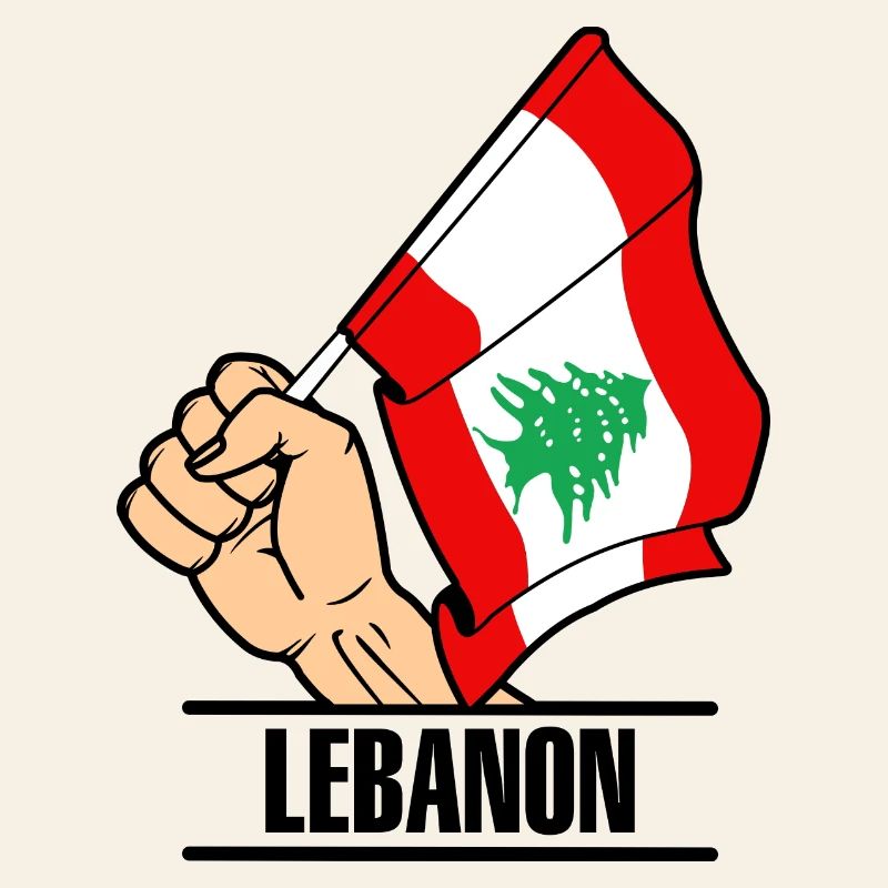 Flagge Libanon faust text LIBANON