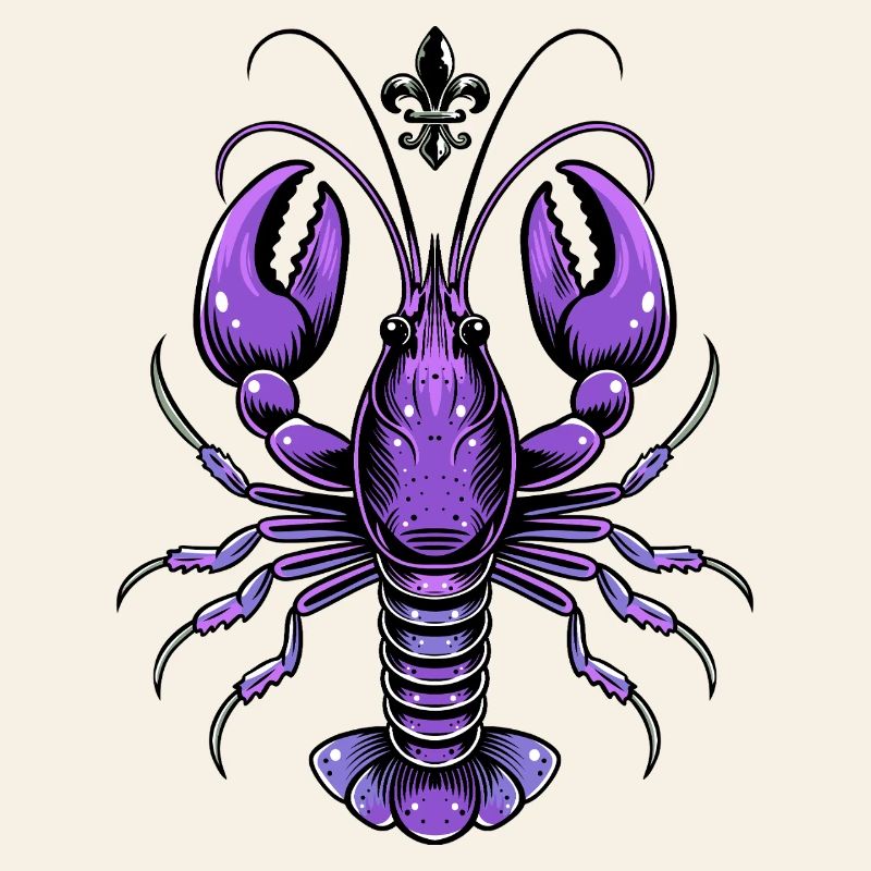 Mardi Gras Languste mit Fleur-de-Lis Design