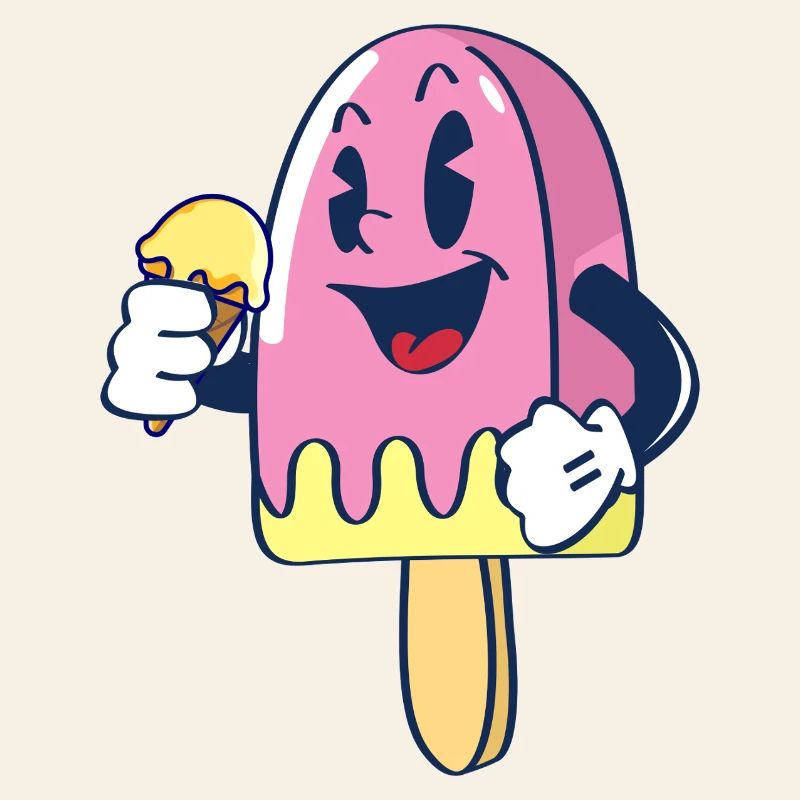 Fröhlicher Kindereis Charakter Eiscreme Eis