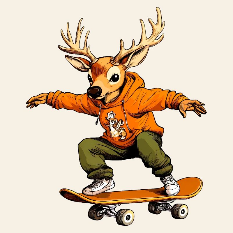 Skateboard Deer